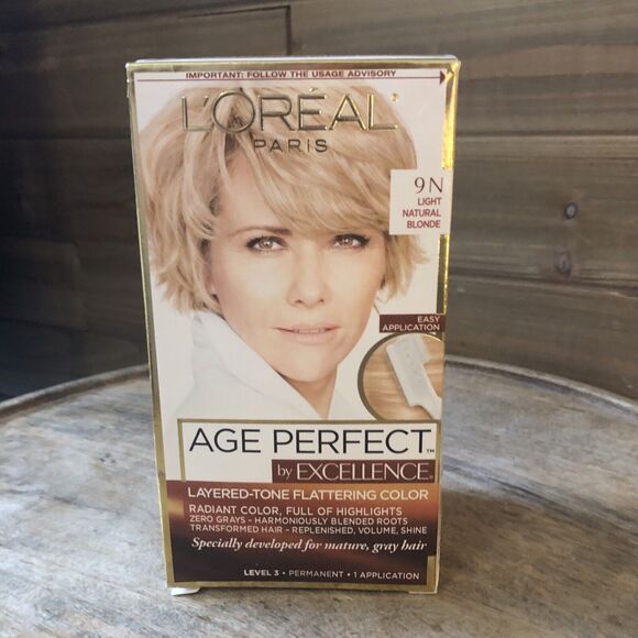 L'Oreal Paris Age Perfect Permanent Hair Color, 9N Light Natural Blonde, 1 kit - Picture 1 of 5
